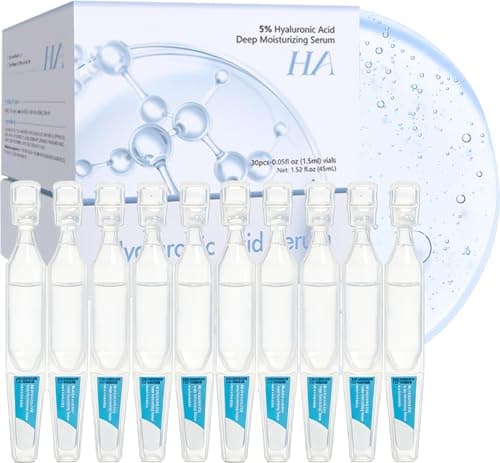 5% Hyaluronic Acid Serum for Face, 4D Multi-Layer Hydration, Ultra Hydrating Anti-Aging Serum, Moisturizer for Dry & Sensitive Skin, Pre-Makeup Skincare, Single-Use Ampoule 0.05fl oz x 30e — image 1