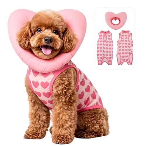 EMUST Recovery Suit for Small Dogs After Surgery, Soft E-Collar Alternative Surgical Wear, Breathable Anti-Licking Post-Op Clothes for Spay, Birth Control & Comfortable Recovery(Heart,L) — image 1