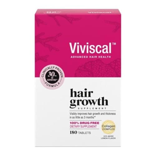 Viviscal Hair Growth Supplements for Women, Thicker Fuller Hair Support for Thinning Hair and Hair Loss, with Biotin and Marine Collagen, Drug-Free, 180 Tablets, 90-Day Supply — image 1