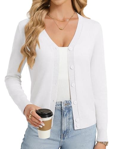 GRACE KARIN Womens Lightweight Cardigan Sweaters Trendy Button Up V-Neck Knit Cardigans Shrug Spring Fashion Clothes — image 1