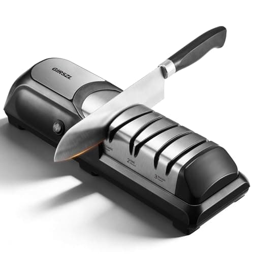 Kitchen Professional Electric Knife Sharpener: 3-Stage 100% Diamond Abrasives Knife Sharpeners with 15° Precision Angle Electric Steel Sharpening Tool to Restore/Polish Chef Knives — image 1