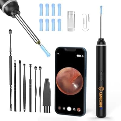 LMECHN Ear Wax Removal, Earwax Remover 1920P Otoscope, Built-in WiFi, IP67 Waterproof and 8 Ear Tips, Earwax Removal Tools Camera for iOS & Android Suitable for Beginners, Type-C Charging.