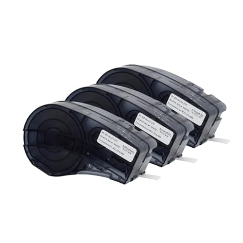M21-375-499 Nylon Label Tape - M210 Labels for Cable Wire, Compatible with BMP21 Plus BMP21 Lab Printer, Black On White, High Adhesion, High & Low Temperature Resistantance — image 1