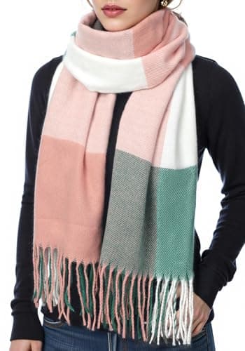 fauson Winter Scarf for Women Oversized Plaid, Soft Warm Shawl Wrap — image 1