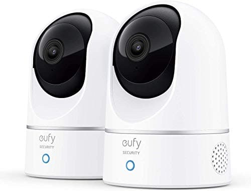 eufy Security Indoor Cam E220 2-Cam Kit, 2K Security Indoor Camera Pan & Tilt, Plug-in Camera with Wi-Fi, Human & Pet AI, Voice Assistant Compatibility, Motion Tracking, Homebase 3 Compatible