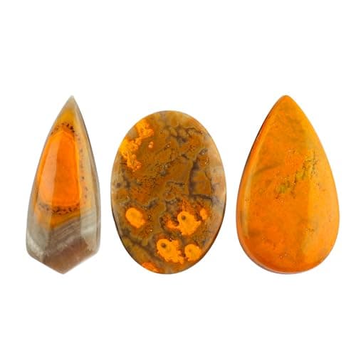 CRYSTALINES 3pcs, Natural Bumble Bee Gemstone Cabochon, Bulk Assorted Flatback Crystals, DIY-Crafts, Jewelry Making, Polished Loose Supply, Yellow Jasper Stone, Wire Wrapping, Gem Collection