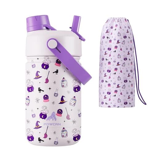 12 oz Kids Insulated Water Bottle: 2-in-1 Straw Spout Lid, Leakproof, BPA-Free, Keep Cold 24H, Fits Car Cupholder, Stainless Steel Cup for School, Holiday, Gift for Girls Daughters (Witching Hour) — image 1