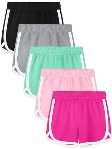AIKUCO 4-5Pack Girls Athletic Shorts
