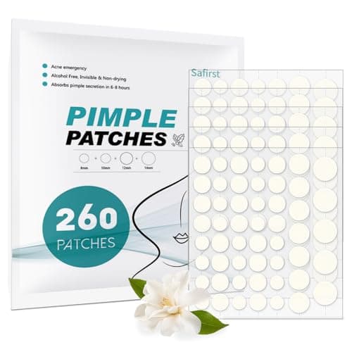Safirst Sticky Acne Patches Hydrocolloid Pimple Absorbing Patch 4 Size 260 Counts Spot Blemish Invisible Stickers Zit Dot Cover Breakout Treatment — image 1