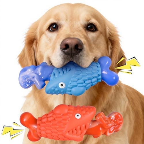 Kseroo Tough Dog Toys for Aggressive Chewers: 2 Pack Indestructible Dog Toys to Keep Them Busy, Tough Chew Toys for Large Dogs, Nylon & Rubber Dog Chew Bones, Squeaky Dog Toy for Large Breed — image 1