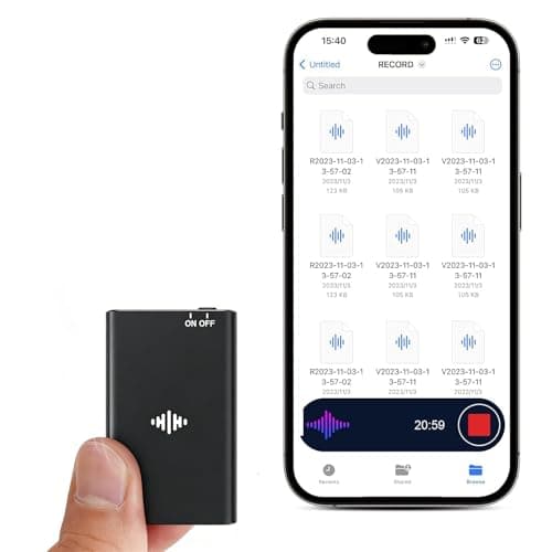 128GB(9200H Storage) Magnetic Voice Recorder - Coptdyy Recording Device with DSP4.0 AI Noise Cancellation, HD Audio Recorder, Compact Voice Activated Recorder for Lectures/Meetings/Interviews