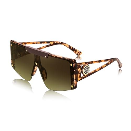 FEISEDY Women Sunglasses, Oversized Square Flat Top Shield Shades for Men B4060 — image 1