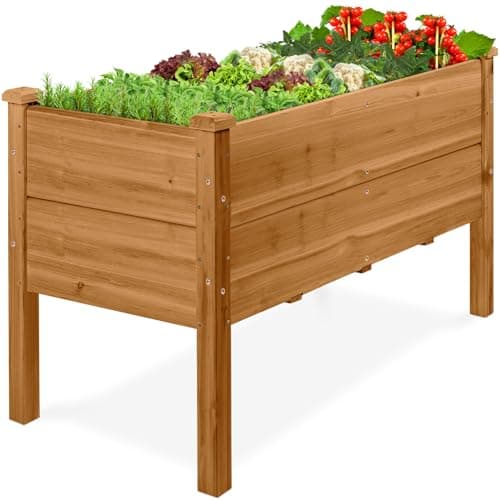 Best Choice Products 48" x 24" x 30" Raised Garden Bed with Extra Deep 16" Depth, Elevated Wood Planter Box Stand for Backyard, Patio, Balcony, Natural Fir Wood - Acorn Brown — image 1