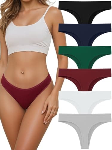 Cotton Thongs for Women Seamless Ladies Soft Underwear 6 pack — image 1