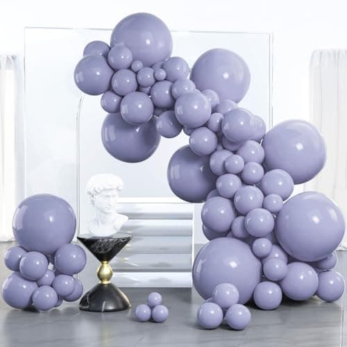 PartyWoo Dusty Blue Balloons 100pcs Different Sizes Pack of 18 12 10 5 Inch Boho Dusty Purple Muted Lavender Balloon Arch Kit for Baby Shower Anniversary Graduation Birthday Party Decorations Blue-F16 — image 1