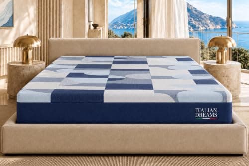 Italian Dreams 12 Inch Queen Cooling Gel Memory Foam Mattress, Medium Firm, Luxury Mattress Designed in Italy, Made in Europe, Fiberglass Free, CertiPUR & Oeko-TEX Certified, 10-Year Warranty — image 1