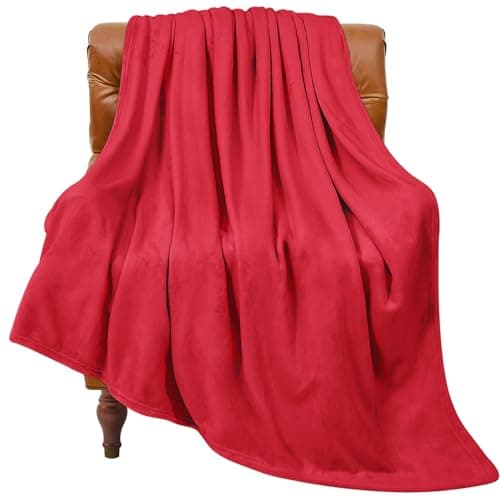 BEDELITE Fleece Blanket Red Throw Blanket for Couch & Bed, Luxury Plush Cozy Fuzzy Blanket 50" x 60", Super Soft Warm Lightweight Throw Blanket for Travel Camping — image 1