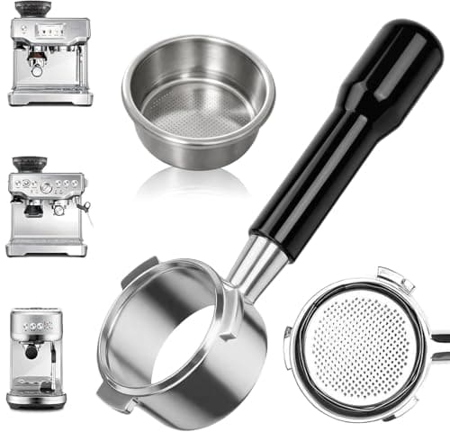 54mm Bottomless Portafilter fit Breville Barista Express Machines BES870XL 880BSS 878BSS 840XL 500BSS 450BSS BES500,3 Ears Espresso Portafilter with 18g Basket — image 1