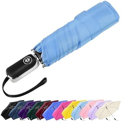 Lejorain Mini Umbrella for Travel Automatic - Folding Compact Flat Umbrella Lightweight Strong Portable Umbrellas for Rain Adults