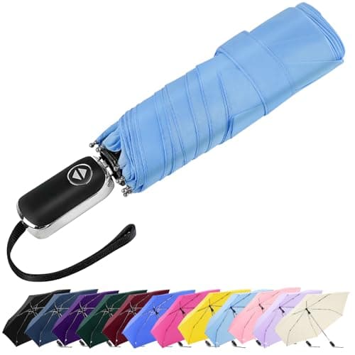 Lejorain Mini Umbrella for Travel Automatic - Folding Compact Flat Umbrella Lightweight Strong Portable Umbrellas for Rain Adults — image 1