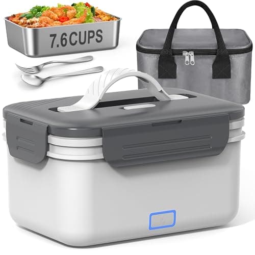 Herrfilk Cordless Electric Lunch Box for Adults, 1.8L/61oz Rechargeable Portable Food Warmer, 4in1 Ultra Quick Heated Lunch Box Food Heater for Travel/Car/Out Work, New Year White Elephant Gifts — image 1