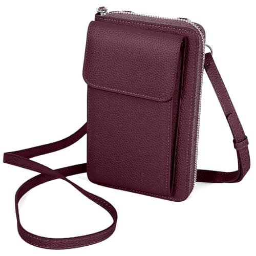 Women's Small Genuine Leather Crossbody Phone Purse and Wallet with Adjustable Strap, Fits cell phone up to 6.1 Inch — image 1