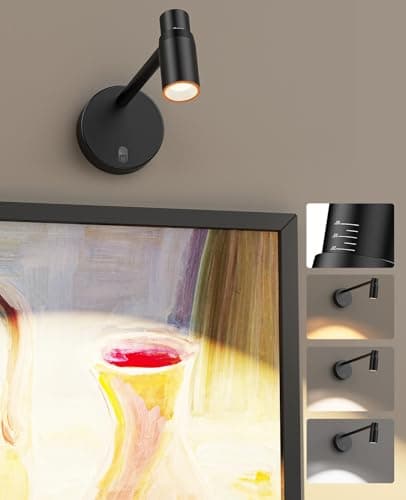 Zoomable Picture Light for Wall, Battery Operated Art Light for Paintings CCT Dimmable Spotlight for Wall Art Wall Light with Remote Control for Living Room Gallery Dartboard Bathroom — image 1