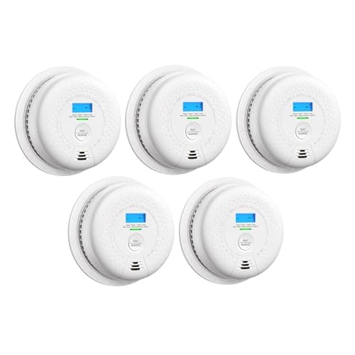 X-Sense Smoke Detector and Carbon Monoxide Detector, SC01, 5-Pack | 10-Year Sealed Battery (Not Hardwired), Real-Time CO and Battery LCD Display, UL 217 & UL 2034 Certified — image 1