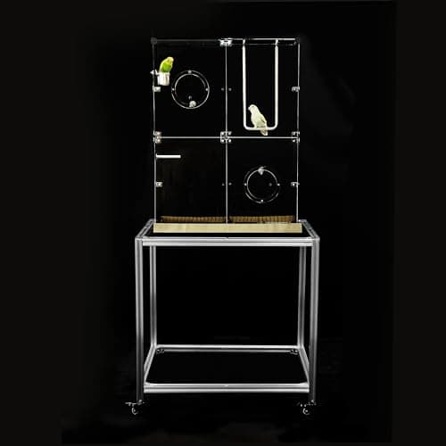 GuineaLoft™ Acrylic-Front Bird Cage (Model-E4) – Medium Bird Cage 2x1x2.66 ft, Crystal-Clear Front View, Spacious Modern Design – Visit the GuineaLoft Store to See More