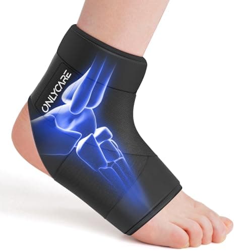 ONLYCARE Ankle Ice Pack Wrap for Swelling, Upgraded Gel Ice Pack Reusable, Hot Cold Therapy, Cold Pack for Sprained Ankle Injuries, Achilles Tendonitis, Plantar Fasciitis