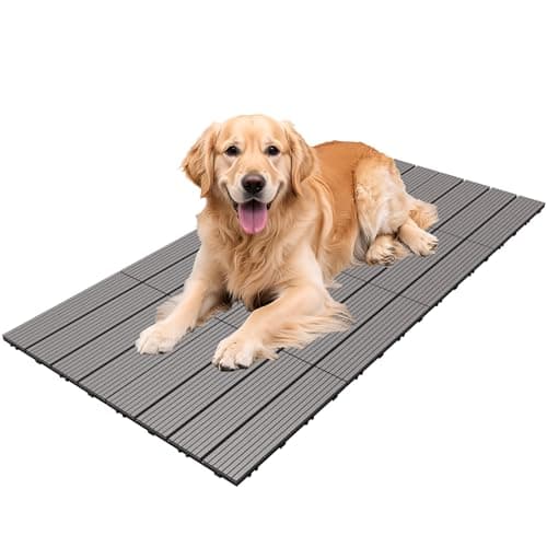 Summertrail Dog Kennel Flooring Outdoor Flooring Decking for Dog Waterproof Dog Training Platform, Portable Deck for Pet Enclosures (12 x 12 inches, 8PCS) — image 1