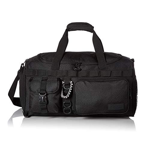 Fitdom 20" 32L Tactical Black Gym Duffle Bag with Shoe Compartment. Best Workout Bag For Men & Women. Black Gym Bag is Great For Basketball, Soccer & Other Sports As Well As Weekender & Overnight Bag