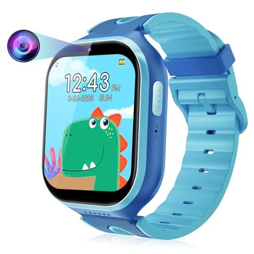 Smart Watch for Kids, No App, 14 Games, 1.83'' Touchscreen, Bedtime Stories, Alarm Clock, Camera, Music Player, Pedometer, Video & Audio Recording, Toys for Boys Aged 3-12, Gift for Teenagers, Blue