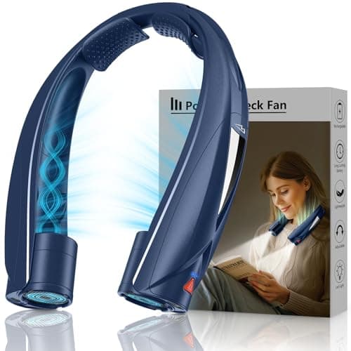 Laimiod Portable Neck Fan - with LED Book Light, 6-20 Hrs Long Battery, 6-Speed Adjustable, USB-C Rechargeable, Ultra Quiet, Hands-Free Personal Cooling for Men Women Outdoor Indoor — image 1