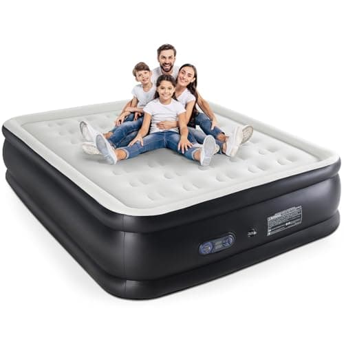 DUMOS Twin Air Mattress - 16" Inflatable Blow Up Airbed with Built-in High Capacity Pump, Double Height, Non-Slip Bottom Design, Weight Capacity 660 lbs Air Bed for Home or Camping — image 1
