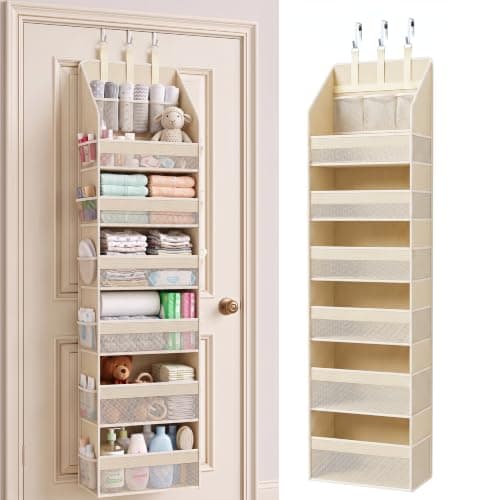 Over the Door Organizer, 6-Shelf Hanging Closet Storage with 13 Mesh Pockets — image 1