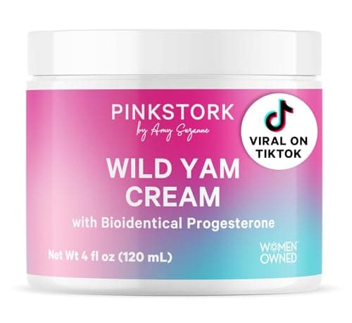 Pink Stork Wild Yam Cream, Hormone Balance, PMS, Fertility, Menopause, 4 oz | Unscented | Doctor-Formulated Hormone-Free Topical Cream | PMS, Fertility, Perimenopause + Menopause Support — image 1