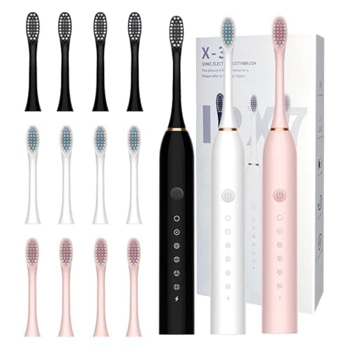 MSETGRD 3 Pack Electric Toothbrush with 6 Modes, Rechargeable Toothbrushes with 12 Brush Head, Fast Charge 2 Min and 30s Timer Toothbrush — image 1