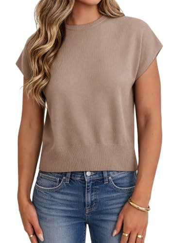UNCLECAT Short Sleeve Sweater for Women Knit Fall Pullover Tops — image 1