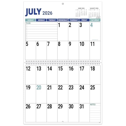 Wall Calendar 2026-2027 - 2026-2027 Large Wall Calendar, Jul. 2026 - Dec. 2027, 14.7'' x 23.2''(Open), Big Calendars 2026, 18 Months Jumbo Large Print 26-27 Calendar, 14.7'' x 11.6''(Close), Twin-Wire Binding — image 1