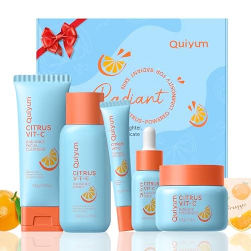 QUIYUM Citrus Vitamin C Skin Care Set, Skincare for Women & Preteens Girls- Gift Set Facial Skin Care Product, Hydrating, Smooth, Glow Up, Firm, Oil Control, for All Skin Types, Full Size (5 Pcs) — image 1