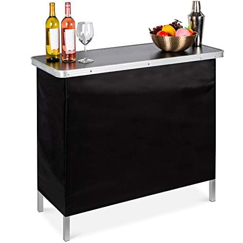 Best Choice Products Portable Pop-Up Bar Table for Indoor, Outdoor, Party, Picnic, Tailgate, Entertaining w/Carrying Case, Storage Shelf, Removable Skirt — image 1