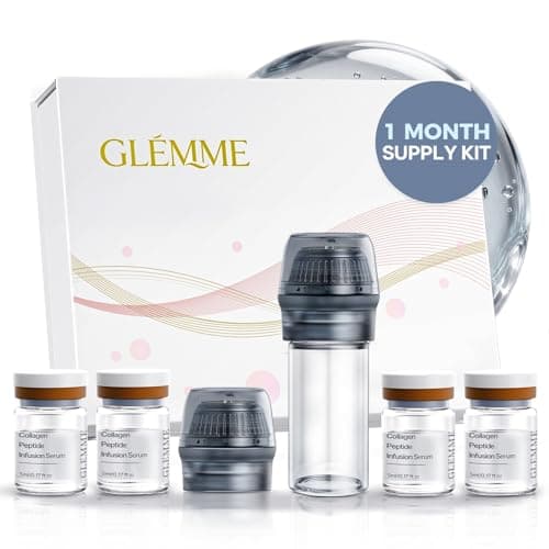 Micro Infusion System for Face & Neck, Titanium Needle Cosmetic Stamp Hydra Microneedling Serum - Peptides & Hyaluronic Acid Serum for All Skin Types, 0.25mm Home Infusion Set — image 1