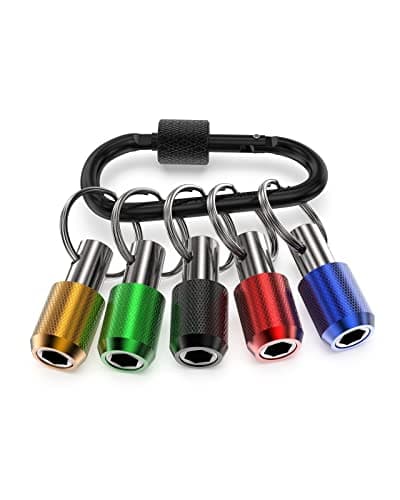 Tool Gifts, Upgrade, Steel Material, Katerk 5PCS 1/4 Inch Hex Shank Screwdriver Bits Holder Extension Bar Screw Adapter Drill Handy Heavyduty Keychain Bit Holder for Electric Screwdrivers, 5 Colors — image 1