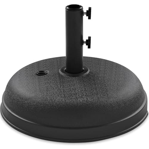 Best Choice Products Fillable Umbrella Base Stand Round Dome Plastic Patio Umbrella Base Stand, Pole Holder for Outdoor, Lawn w/ 55lbs Weight Capacity, Adjustment Knob - Black — image 1