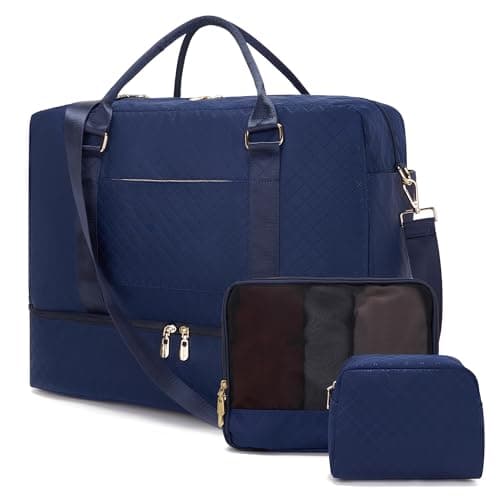 Travel Duffle Bag for Women Carry on Bags Overnight Weekender Bags Toiletry Hospital Gym Bag with Shoe Compartment 3pcs Set — image 1