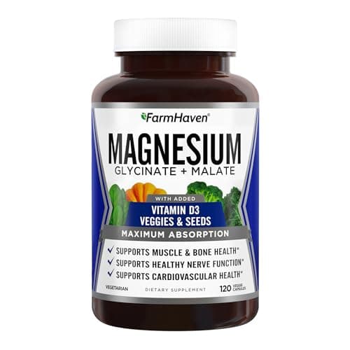 FarmHaven Magnesium Complex, Glycinate/Malate & Vitamin D3, 120 Capsules | Bone Health Support, Muscle & Nerve Function, Chelated Magnesium Complex with Vitamin D3, Vegetarian, 60 Day Supply — image 1
