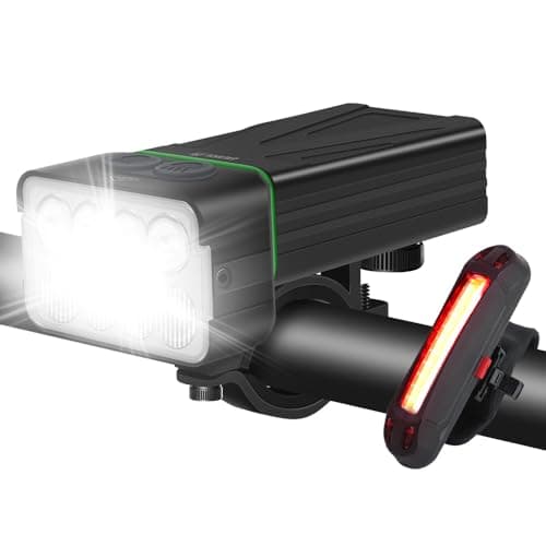 BORUiT Bike Lights for Night Riding, Bicycle Light Front Headlight and Back Taillight with 8+5 Light Modes, USB Rechargeable Bright Bike Headlights for Cyclists and Commuters — image 1