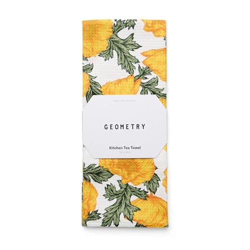 GEOMETRY Tea Towels – Spring & Summer Collection – Quick-Dry, Ultra-Absorbent, Reusable Microfiber Kitchen Towels for Drying & Cleaning - Field of Gold - 1 Pack — image 1