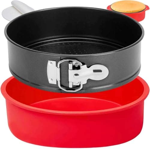 Springform Pan 9 Inch Nonstick, 9 Springform Cheesecake Pan with Silicone Protector, Leakproof Spring Form Pan for Cheesecake, 9 Inch Springform Cheese Cake Pans for Baking with 50 Parchment Paper — image 1